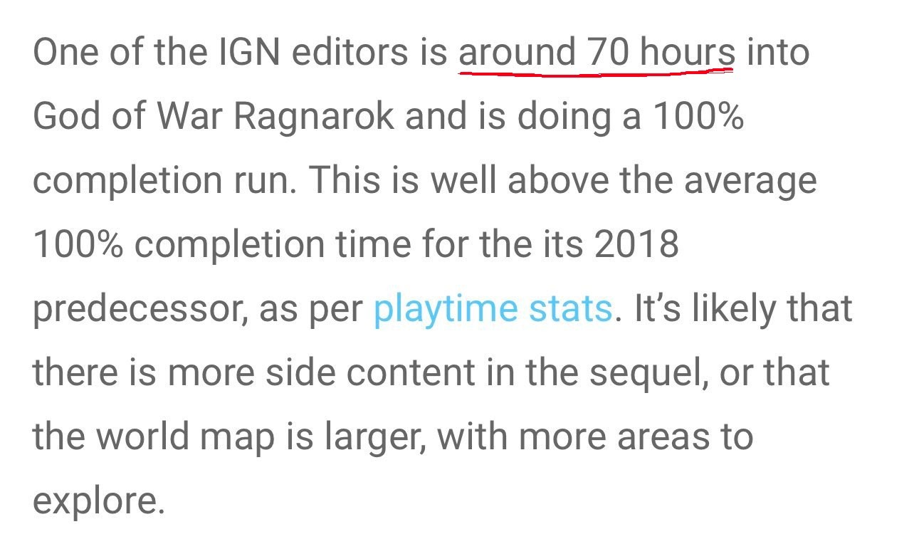 《战神：诸神黄昏》通关要50个小时，可能70个小时。
