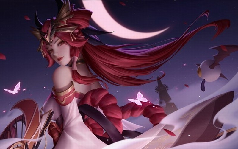 《王者荣耀》不知火舞的新皮肤又红又有流动感。