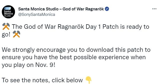 《战神：诸神黄昏》补丁发布第一天，强烈建议玩家下载后再玩。