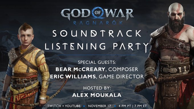 《战神：诸神黄昏》声乐派对11月18日线上举行。