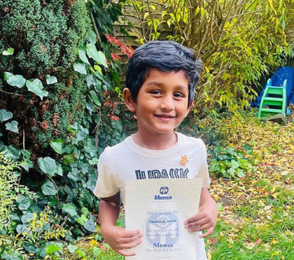 印度4岁男孩是史上最年轻。门萨会员智商高达147。
