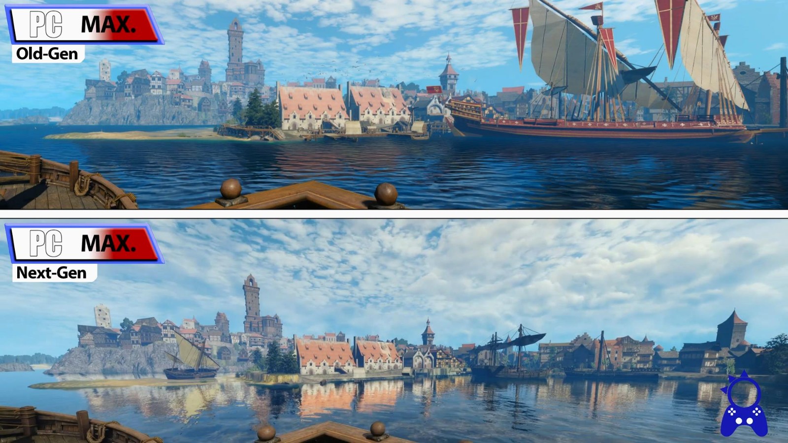 《巫师3》次世代版本和原版的新对比视频图像更好。