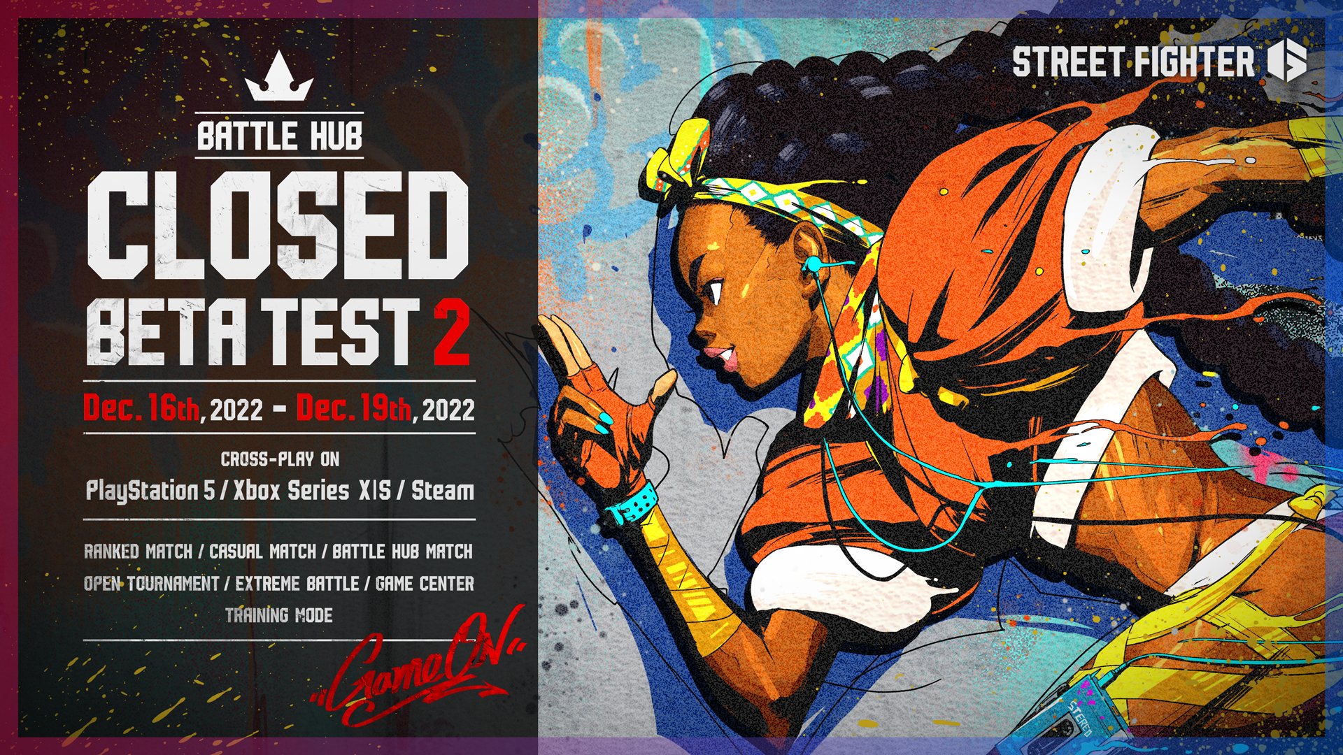 《街头霸王6》12月16日第二次B测上线。