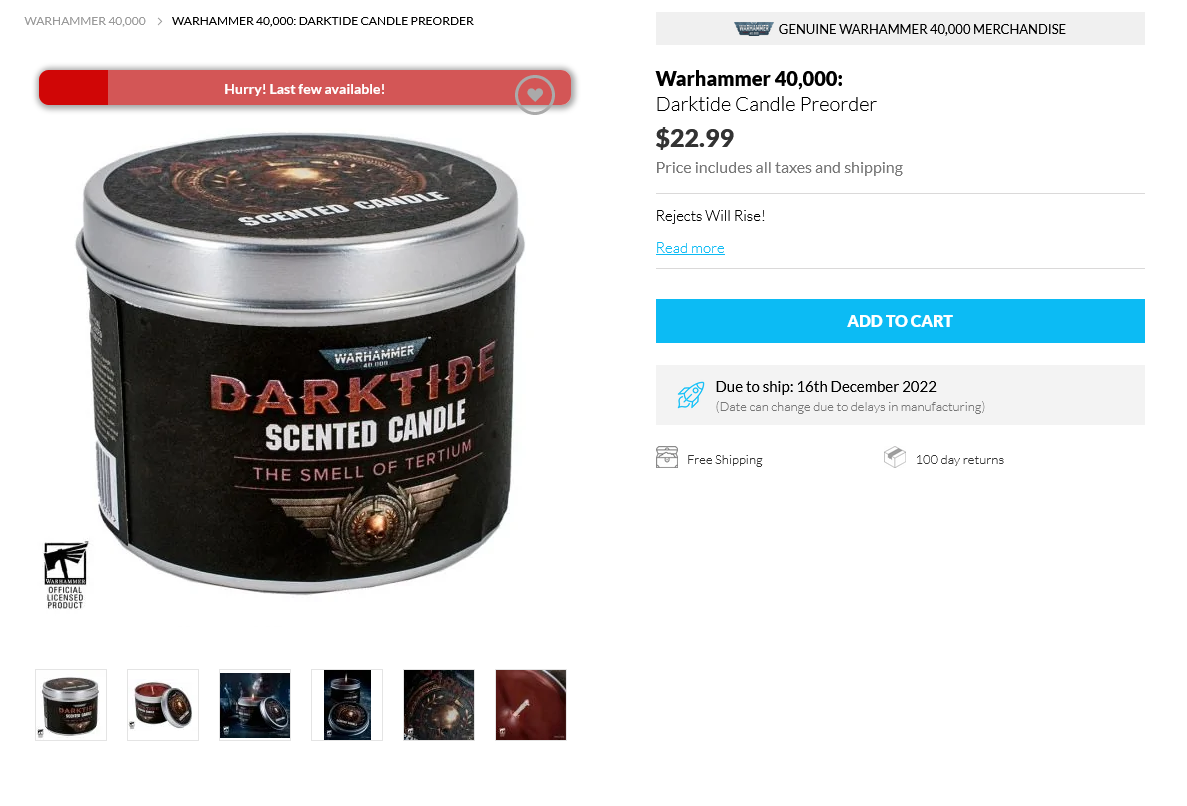 它散发着忠诚的味道！《战锤40K：暗潮》围着香烛