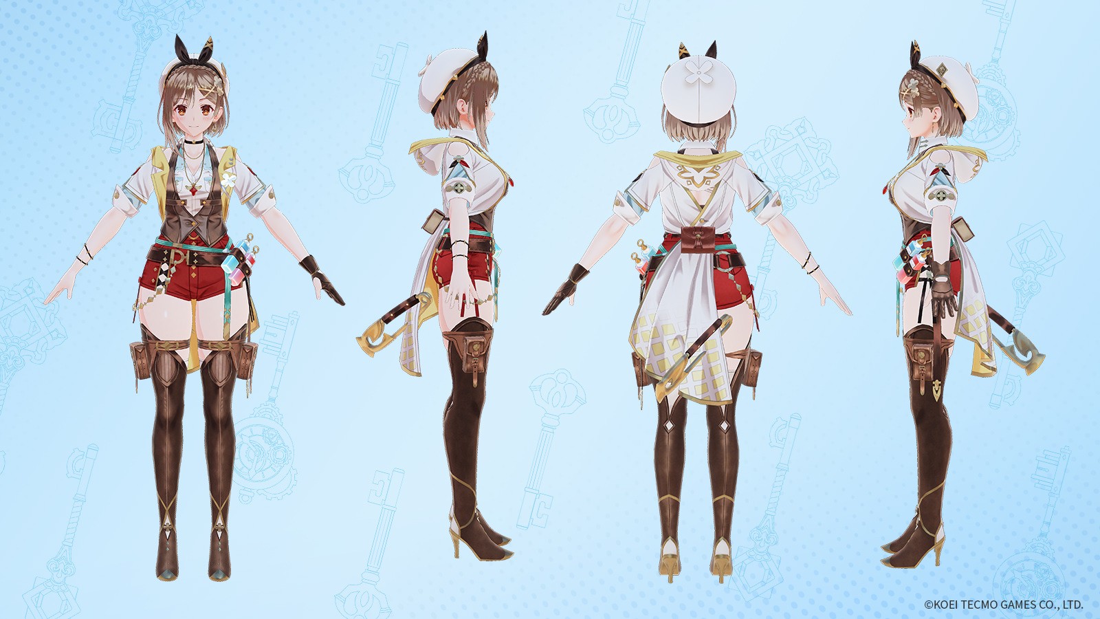 《莱莎的炼金工房3》人物设定图和3D建模引人注目。