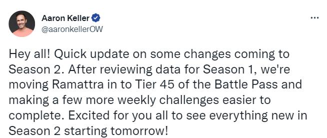 《守望先锋：归来》新赛季更容易调整“拉玛刹车”解锁。