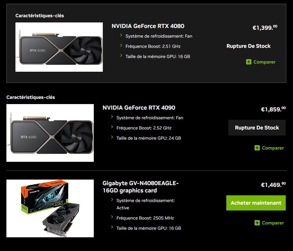 我憋不住了！RTX4090/4080显卡在欧洲集体降价。