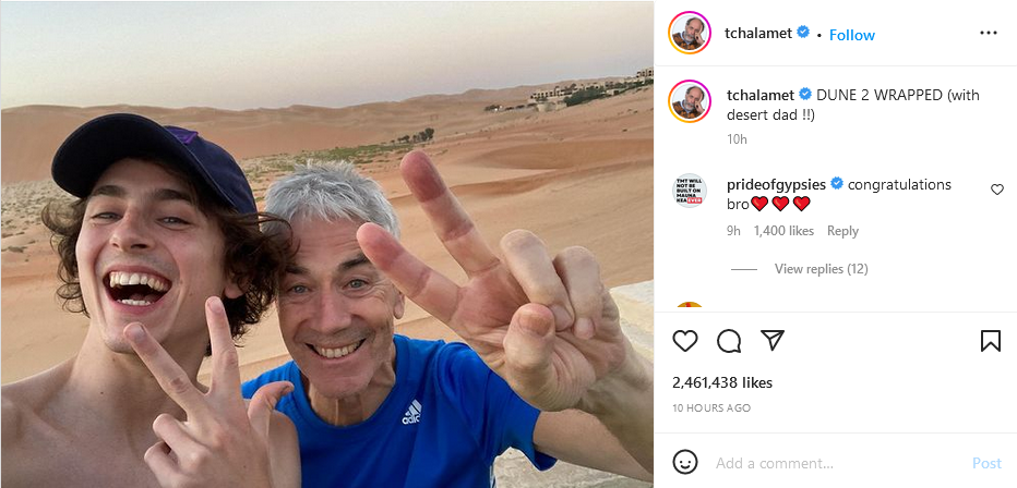 《沙丘2》拍摄杀青主演Ins分享影楼庆典合影。