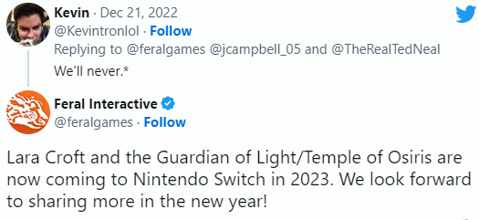 《古墓丽影》两个衍生NS版本推迟到2023年销售