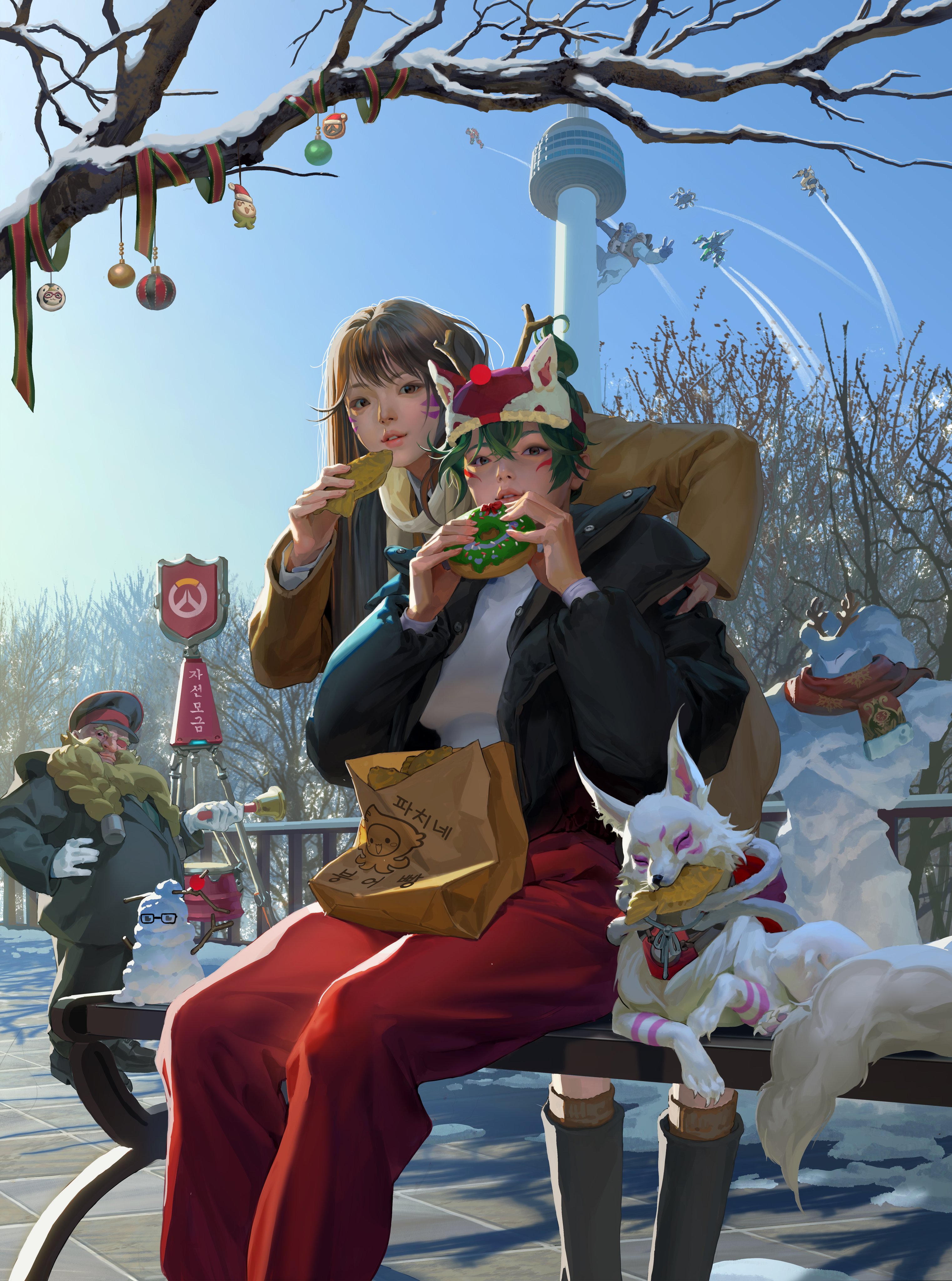 《守望先锋：归来》汉服发布新年贺卡Dva雾画风格