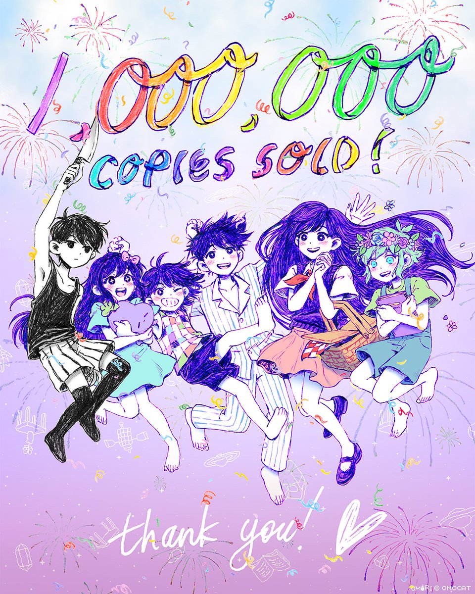 心理恐惧RPG《OMORI》销量破百万画风，新鲜，广受好评。