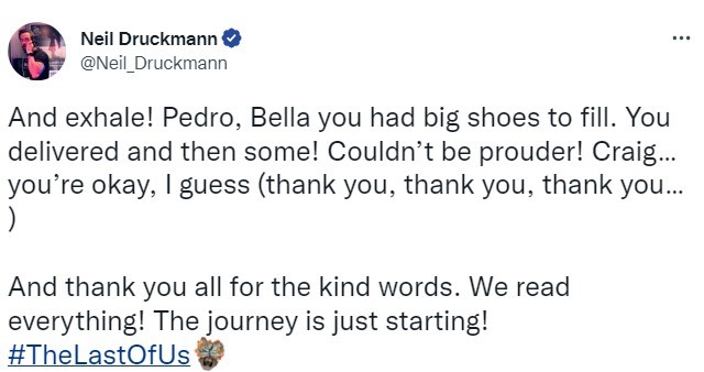 淘气狗社长尼尔晒《最后的生还者》HBO电视剧主演图:旅程才刚刚开始