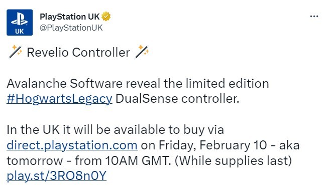 PS5发售《霍格沃茨之遗》限定手柄仅在英国、美国销售