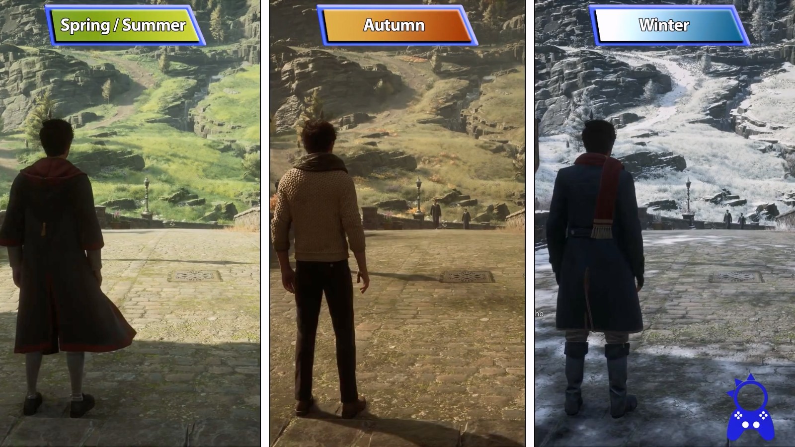 像画一样美！《霍格沃茨之遗》四季场景比较