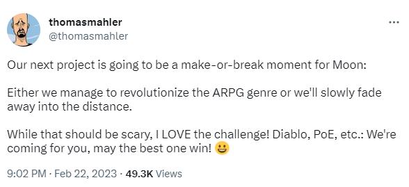 MoonStudio的负责人谈到了下一个游戏会彻底改变ARPG