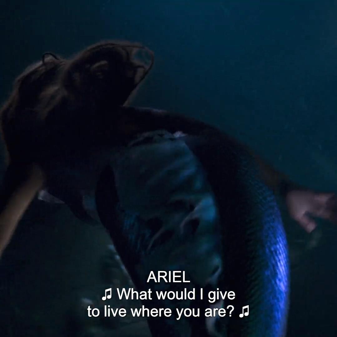 《小美人鱼》真人电影新预告片黑色美人鱼在水中摆动她的头发
