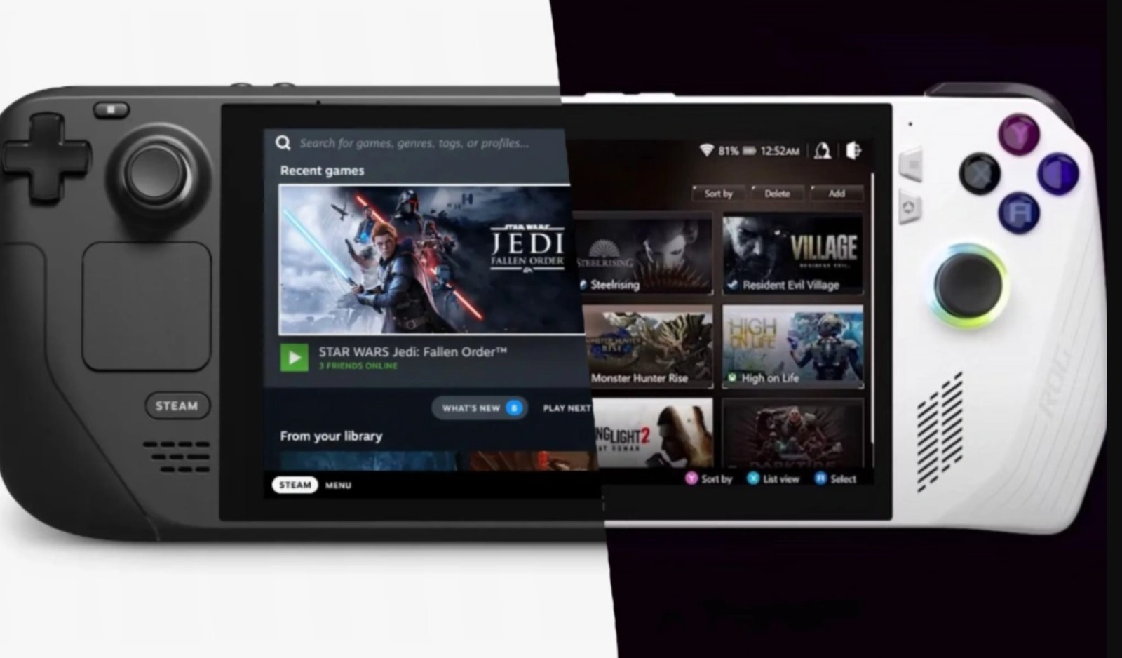 罗格的表现更好！Ally和蒸汽甲板的视频比较
