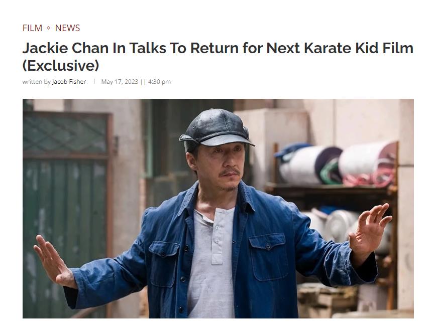 Jackie《功夫梦2》继续扮演韩正在与索尼影业谈判的角色
