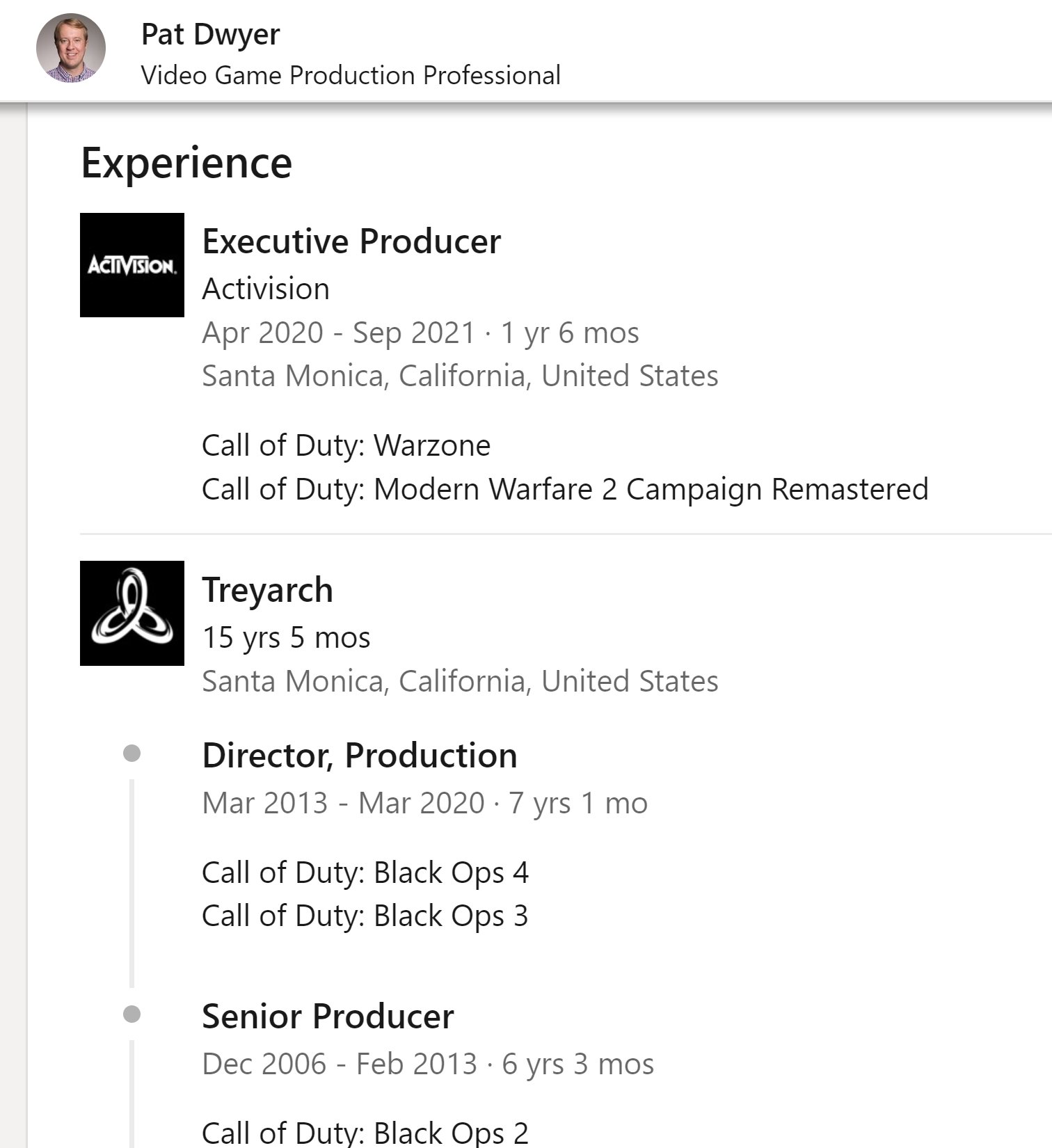 前高级TreyArch制片人加盟索尼PlayStation
