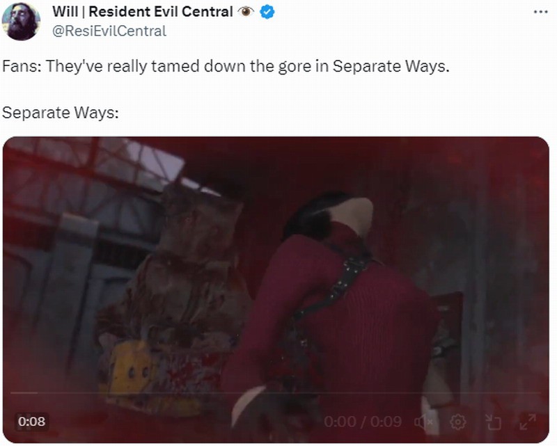 King《生化4RE》Ida在被电锯工人处决的场景中悲惨地死去。
