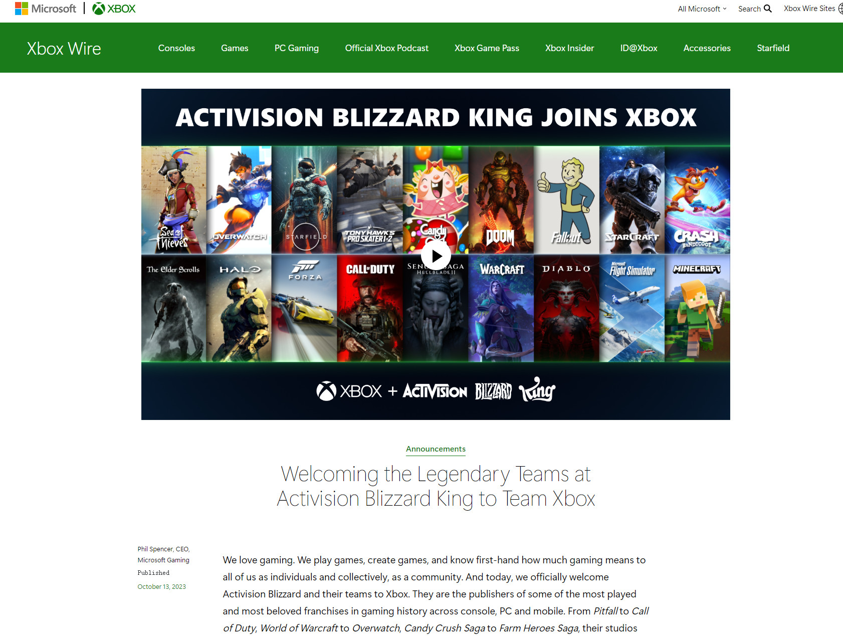 微软刚刚宣布完成对动视暴雪的收购。
