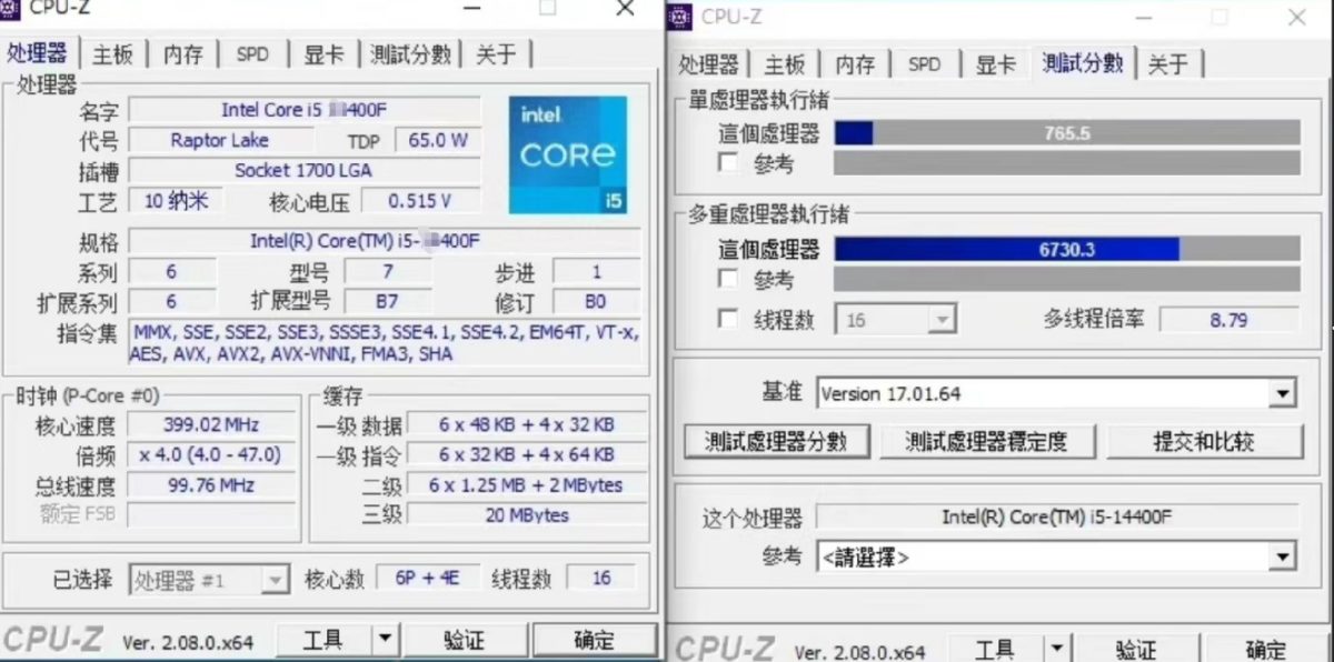 I5-14400F的多核性能仅比13400F高2%。
