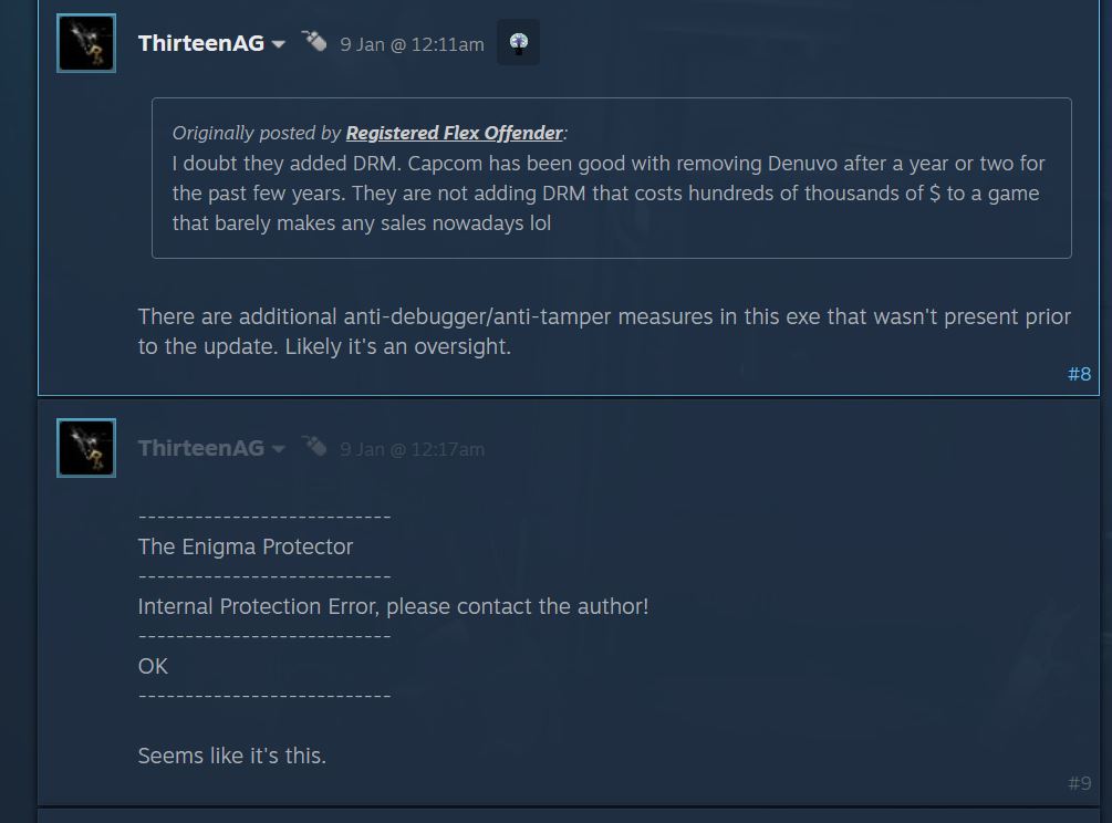Capcom在旧游戏中秘密添加了新的DRM，引发了公愤。

