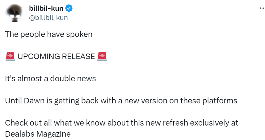 坤哥透露，《直到黎明》将登陆PS5和PC

