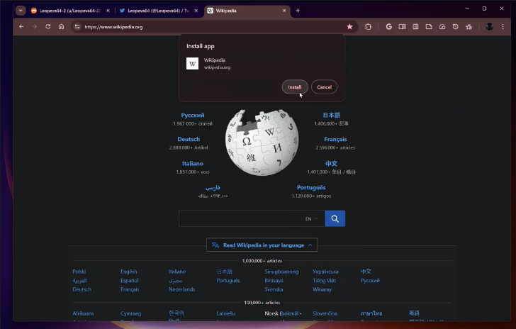 谷歌浏览器的新功能：将网站作为应用程序安装到桌面
