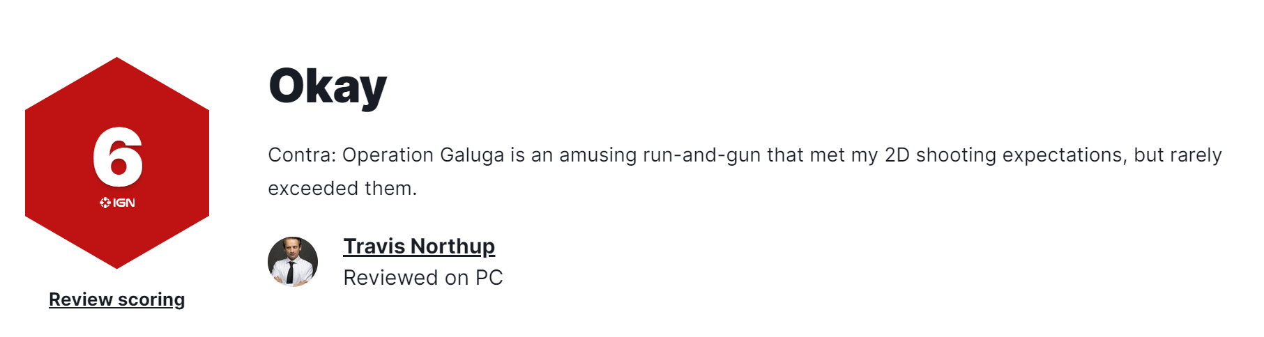 《魂斗罗：加鲁加行动》IGN6：流程太短且低于预期
