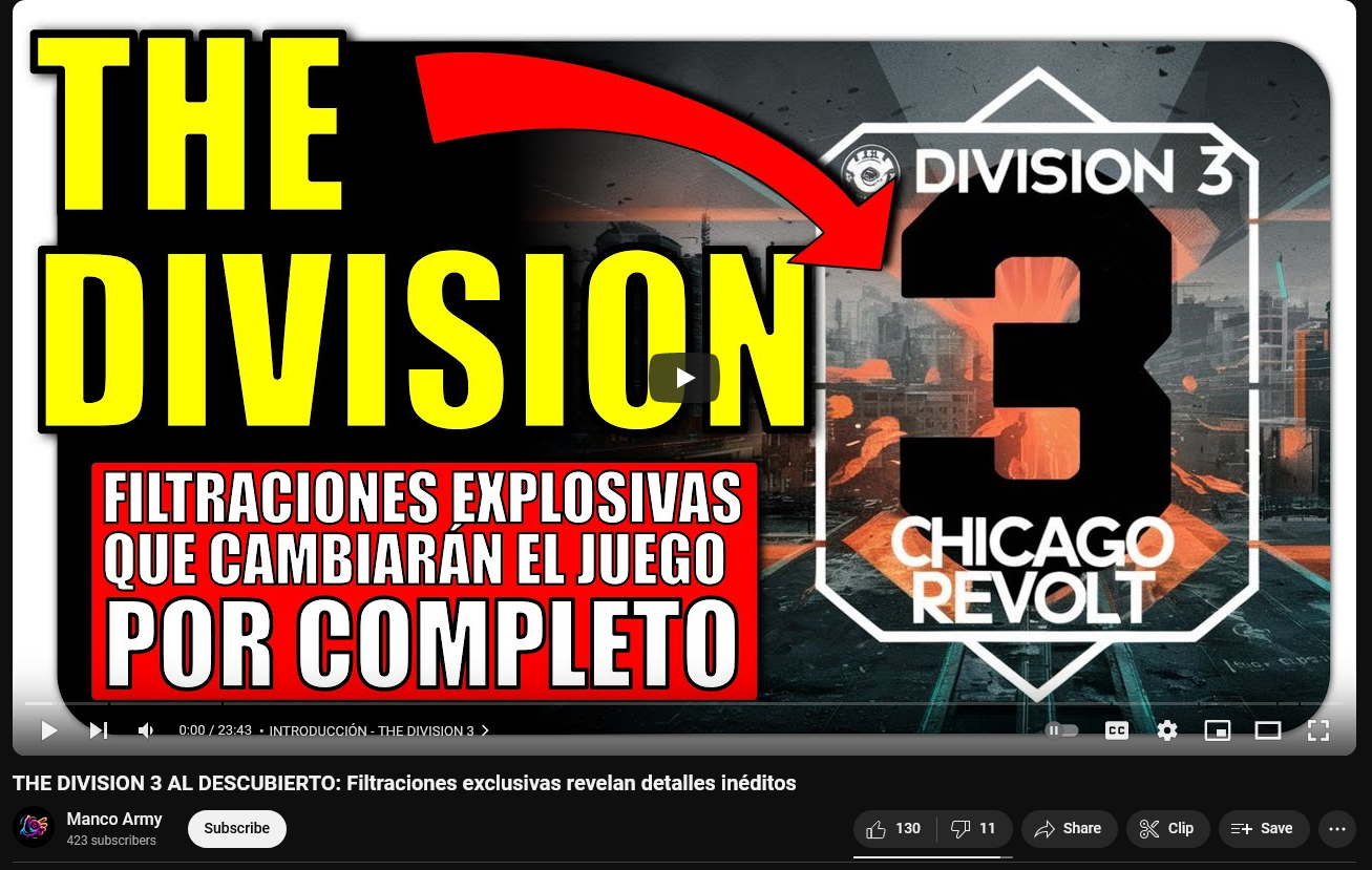 谣言：《全境封锁3》设置在芝加哥相对独立于其前身
