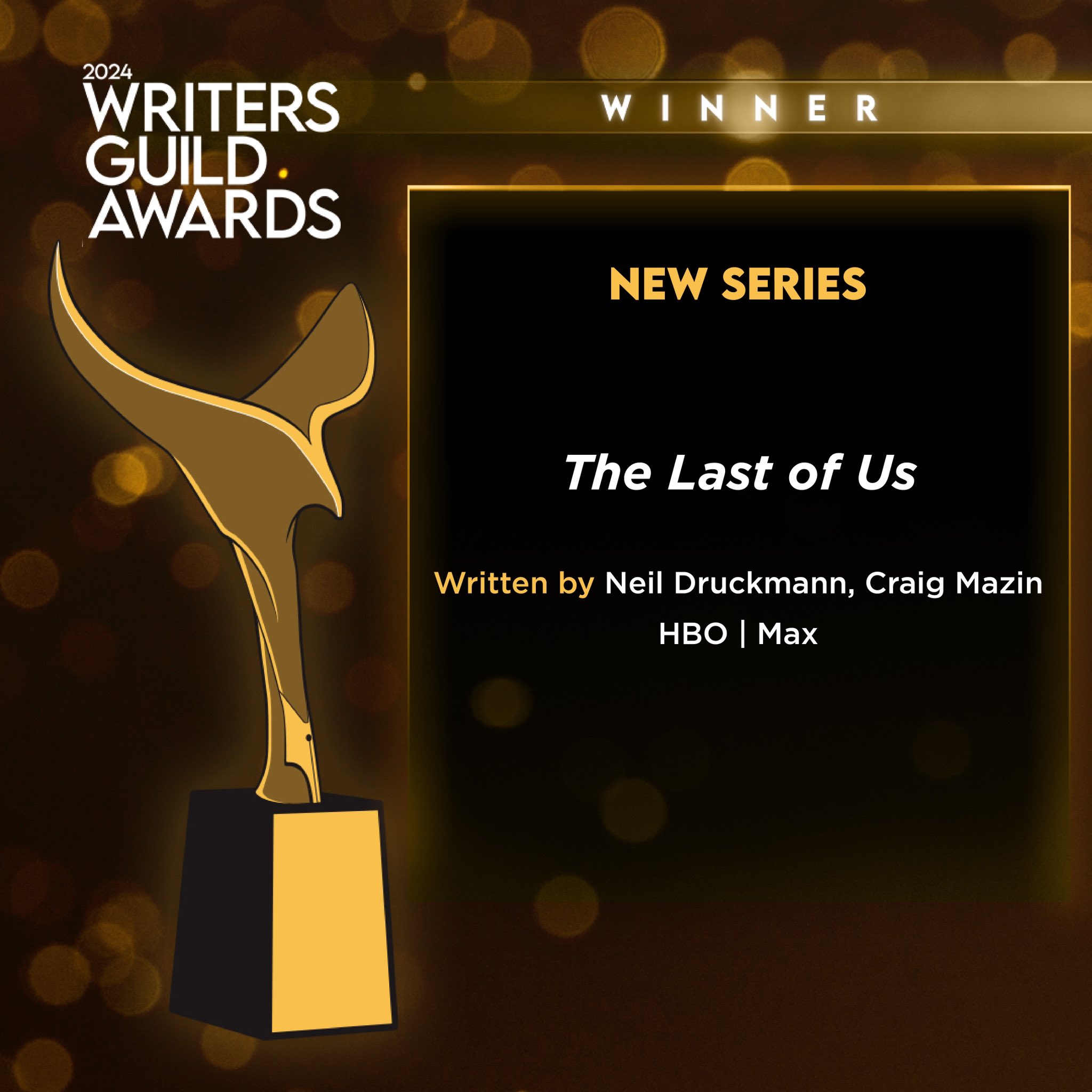 《最后的生还者》系列再获奖项：2024年美国作家协会奖最佳新剧作家
