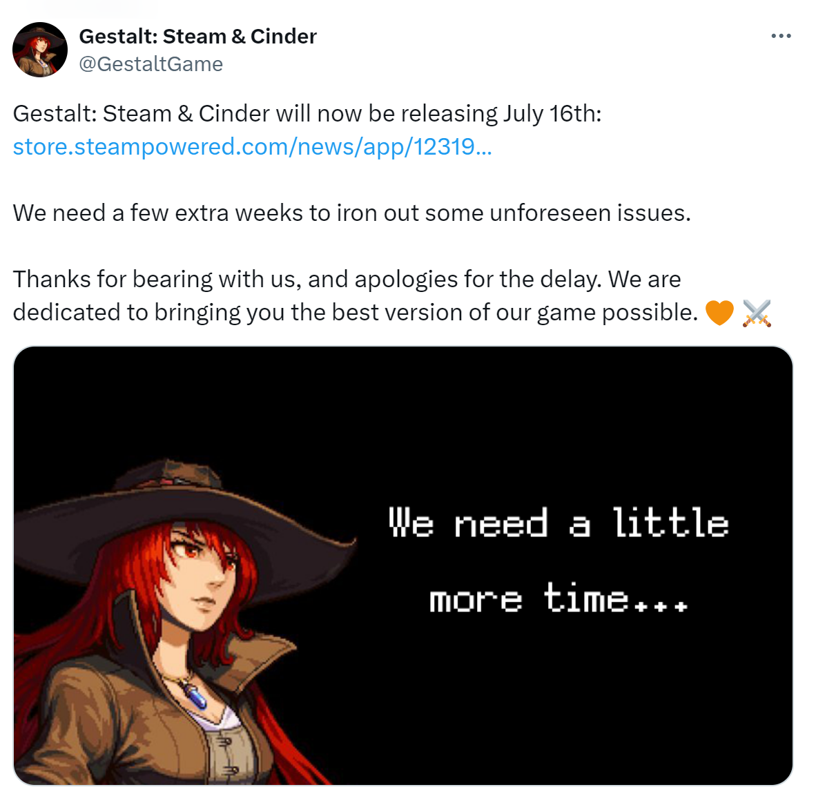 《格式塔：蒸汽与煤渣》推迟至7月16日以解决部分问题
