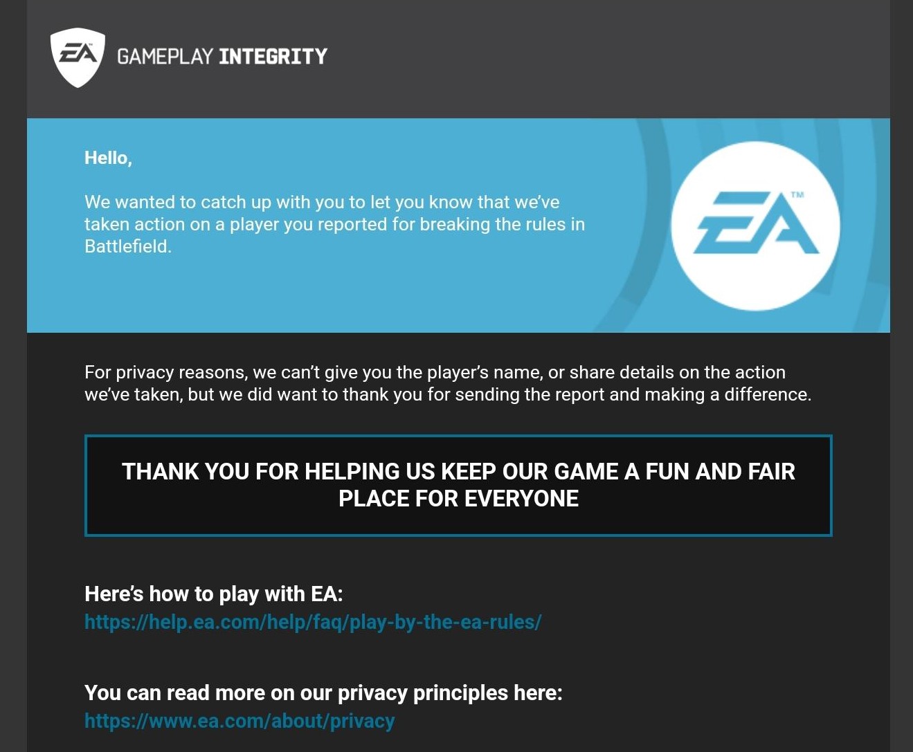 EA发布《战地》游戏并大规模封禁
