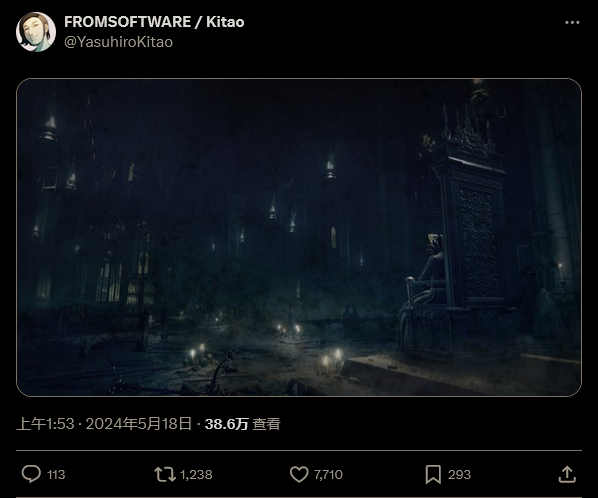 《艾尔登法环》制作人发布了DLC新地点的截图，看起来像《血源》
