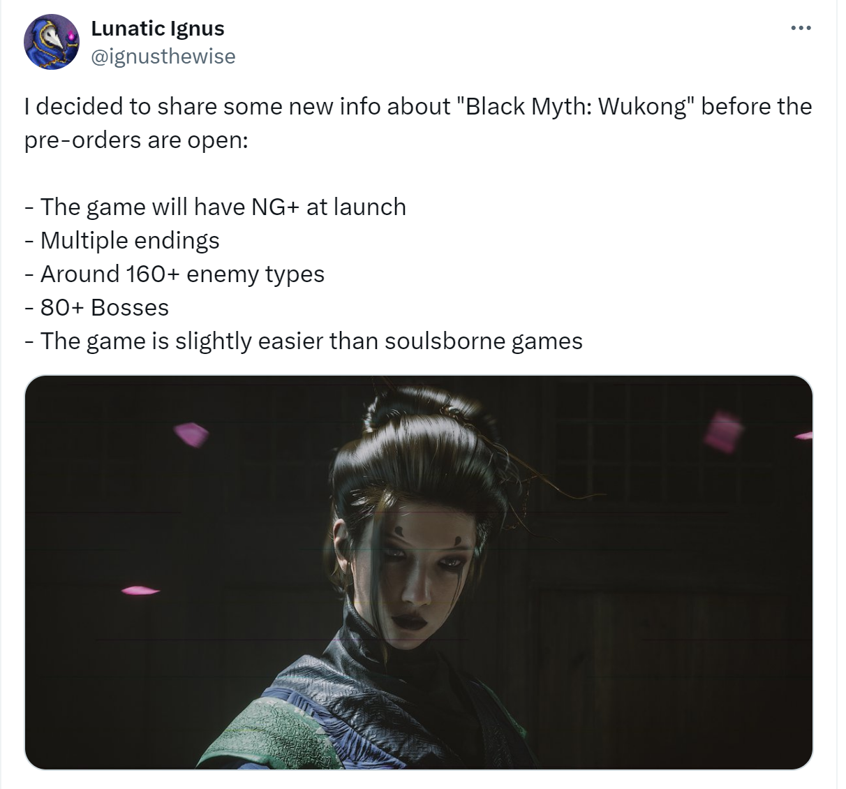 《黑神话：悟空》详情揭晓：游戏拥有80多名老板
